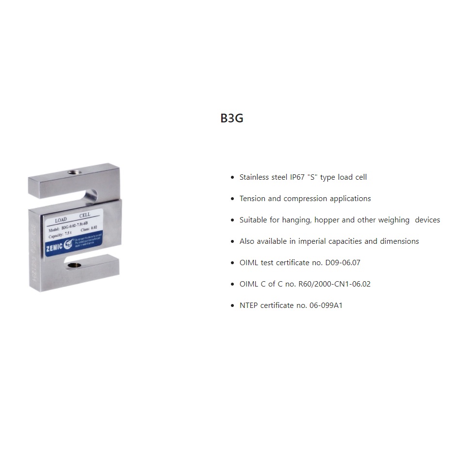 B3G S Type Load Cell ZEMIC Load Cell